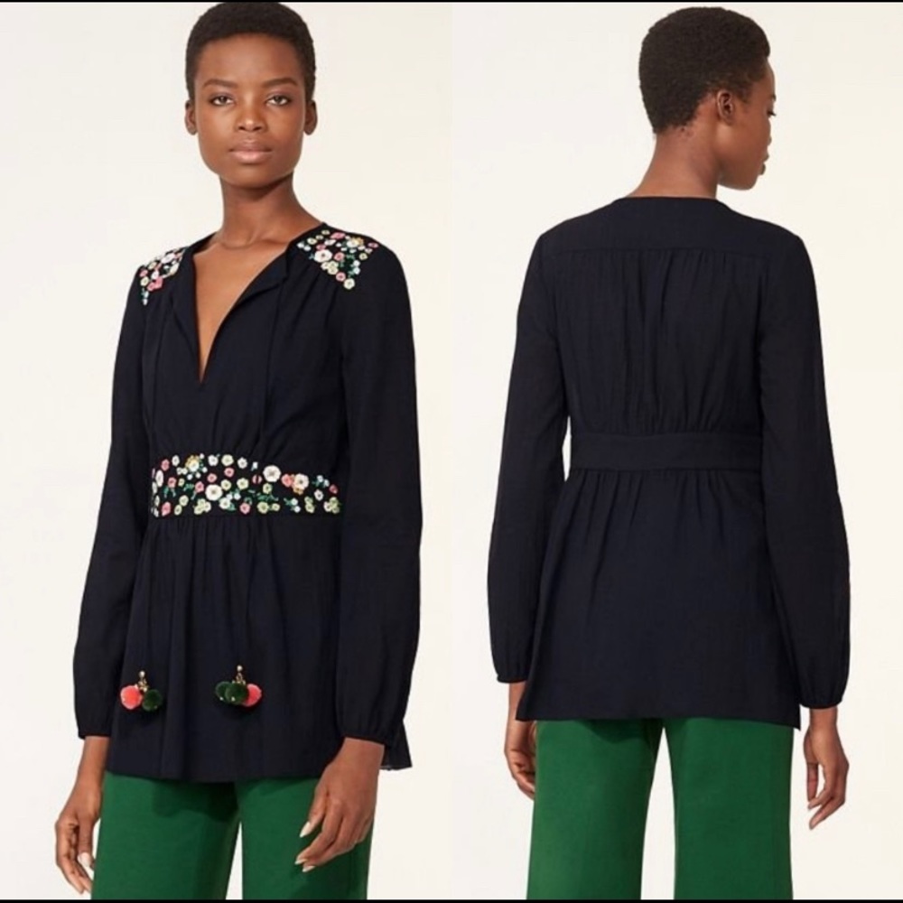 Tory Burch Black Tunic with flowers embroidered, 6